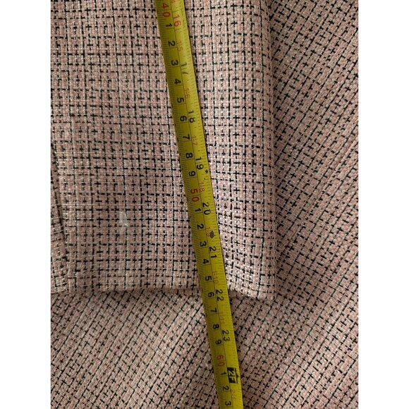 Tahari ASL Beaded Collar Pink Tweed Open Front Blazer Suit Jacket W Sz 14 Prep - Picture 14 of 15